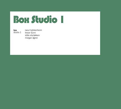 BOX - Studio 1 - CD