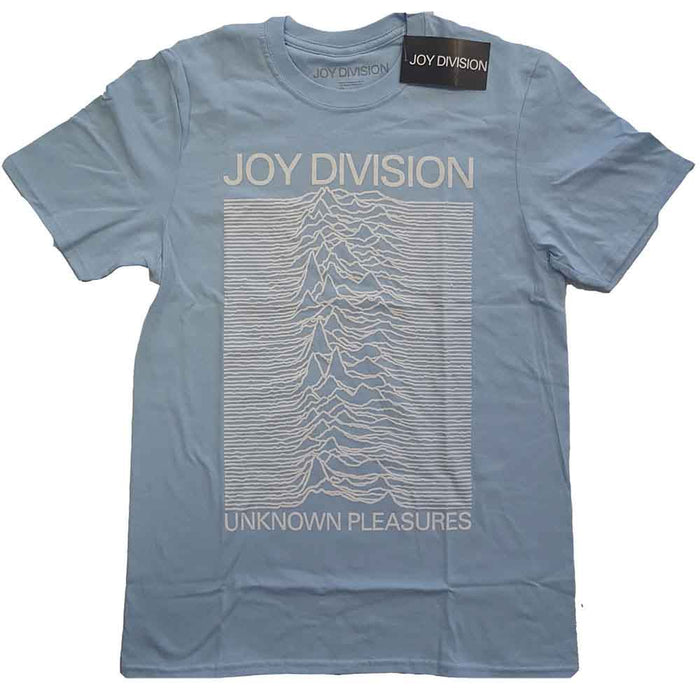 Joy Division - Unknown Pleasures White On Blue - T-Shirt