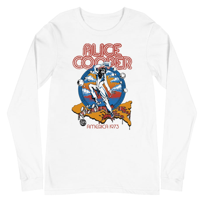 Alice Cooper - 1973 Tour Long Sleeve T-Shirt - White