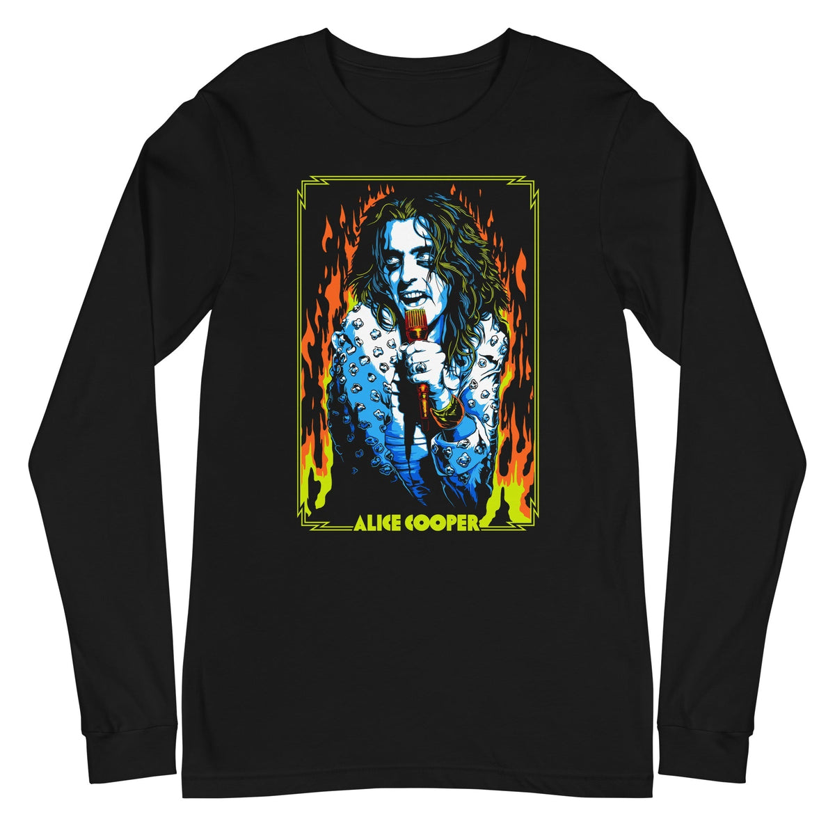 Alice Cooper - Flames Long Sleeve T-Shirt - Black