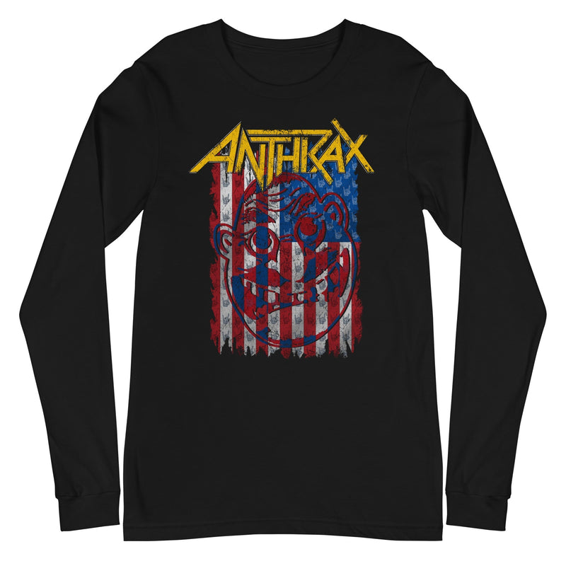 Anthrax - American Flag Long Sleeve T-Shirt - Black