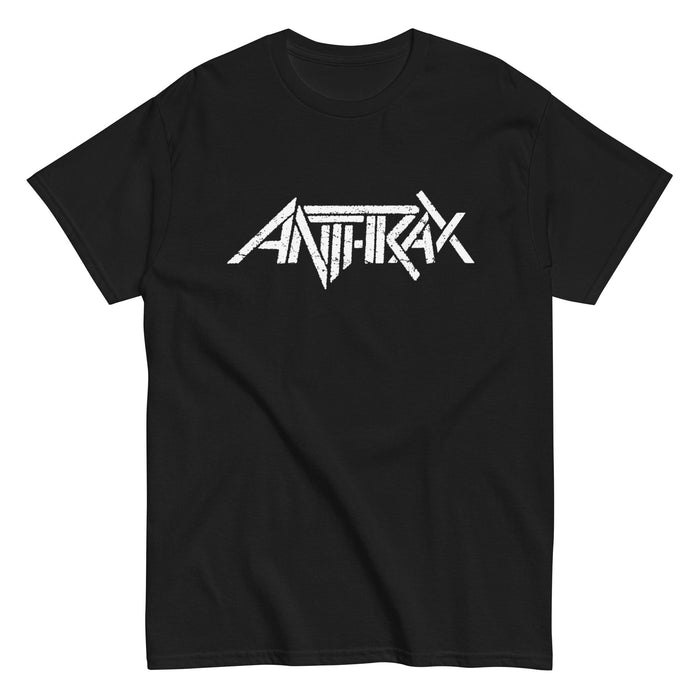 Anthrax - Classic White Logo T-Shirt - Black