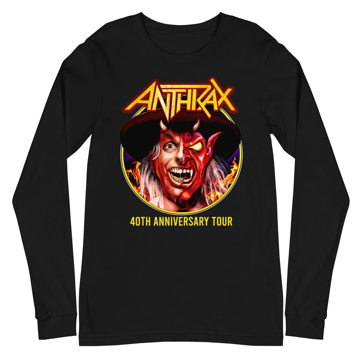 Anthrax - Half Devil Long Sleeve T-Shirt - Black