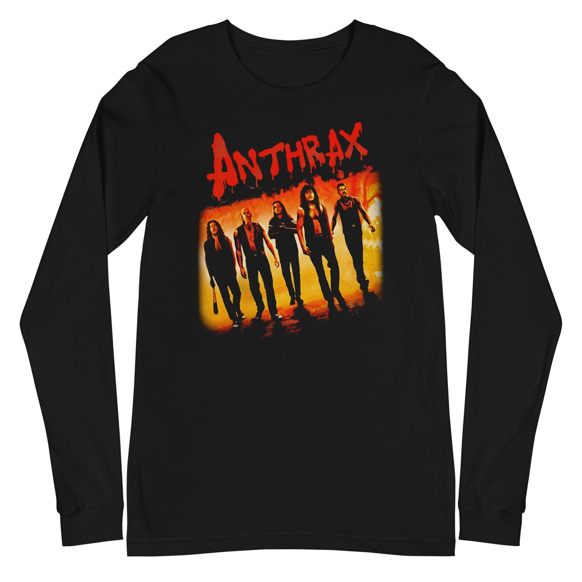 Anthrax - Slanted Band Long Sleeve T-Shirt - Black