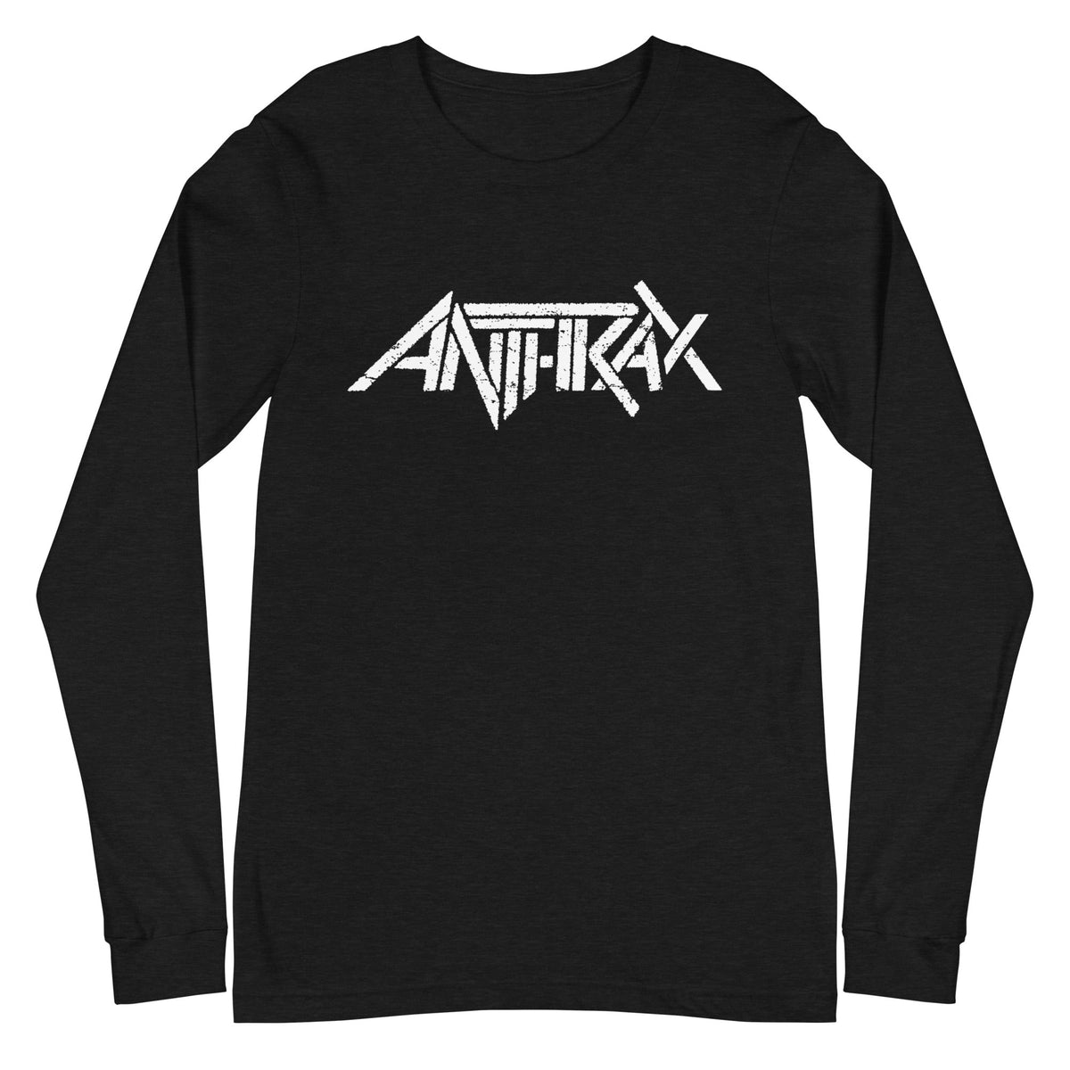 Anthrax - White Classic Logo Long Sleeve T-Shirt - Black