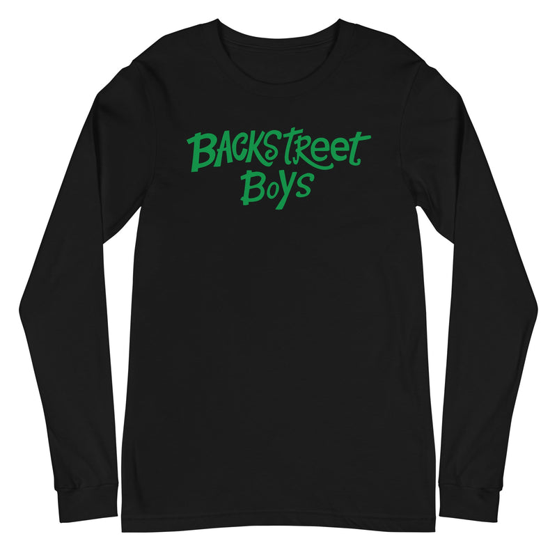 MerchMoment - Backstreet Boys - Green Logo Long Sleeve T-Shirt -