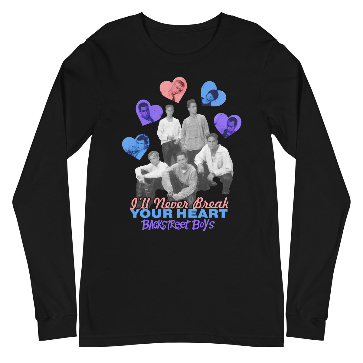 Backstreet Boys - Never Break Your Heart Long Sleeve T-Shirt - Black