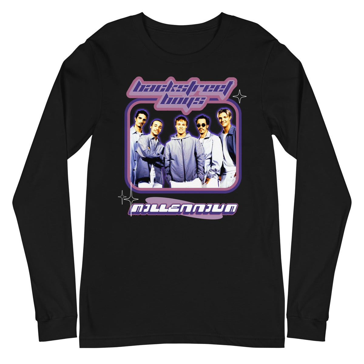 Backstreet Boys - Purple Y2K Long Sleeve T-Shirt - Black