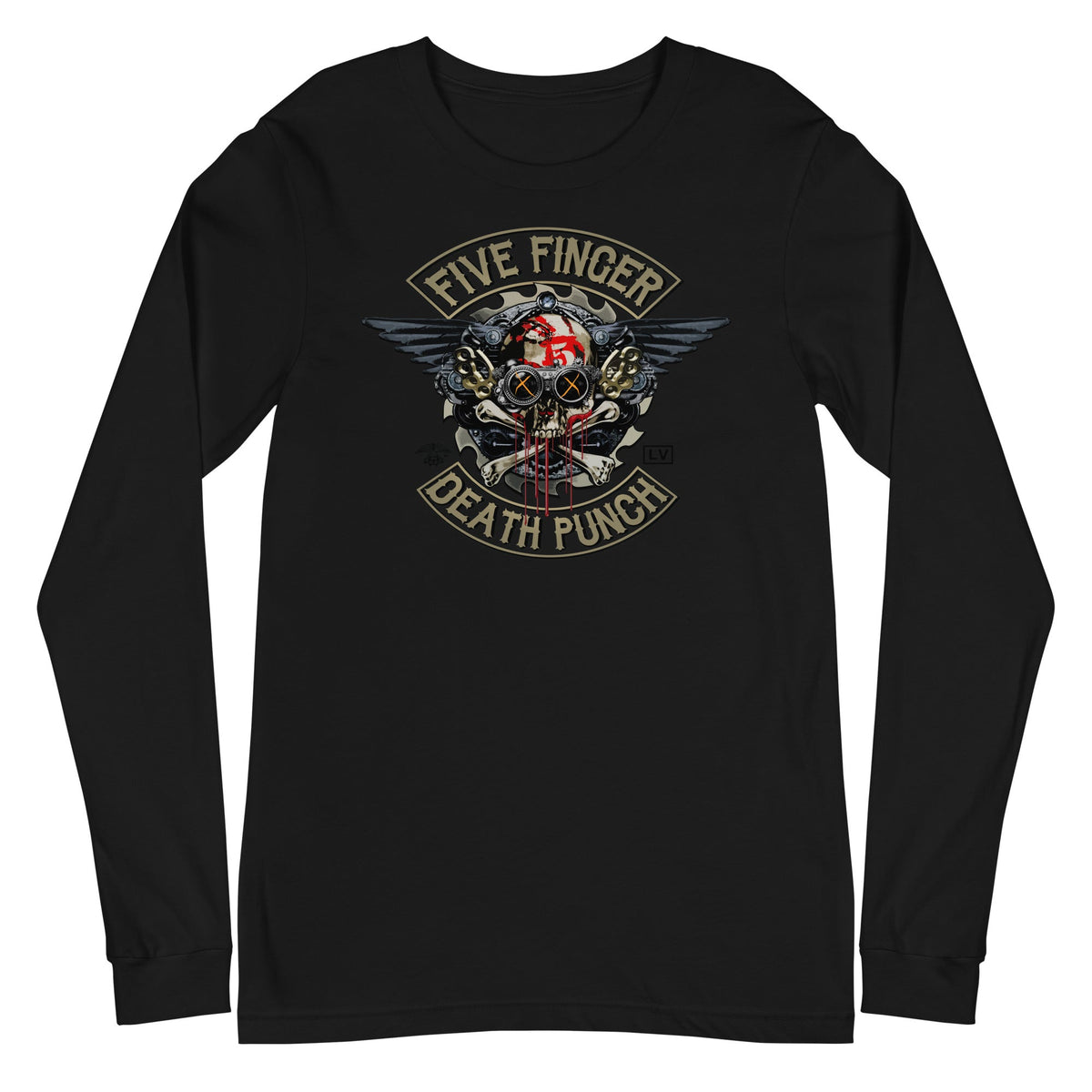 Five Finger Death Punch - Crossbones Long Sleeve T-Shirt - Black