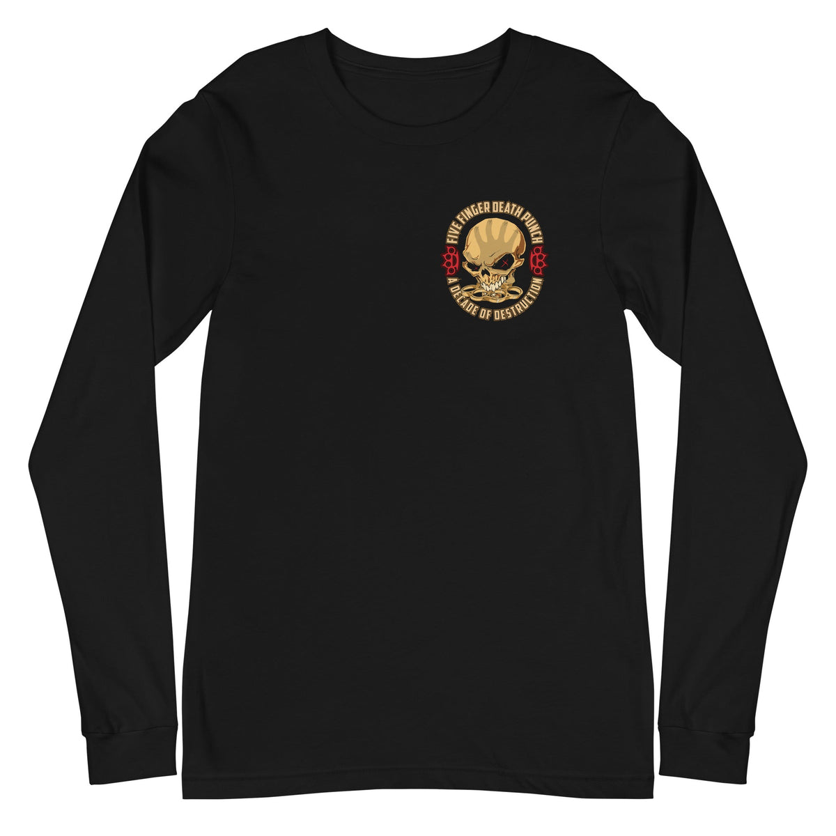 Five Finger Death Punch - Small Logo Long Sleeve T-Shirt - Black