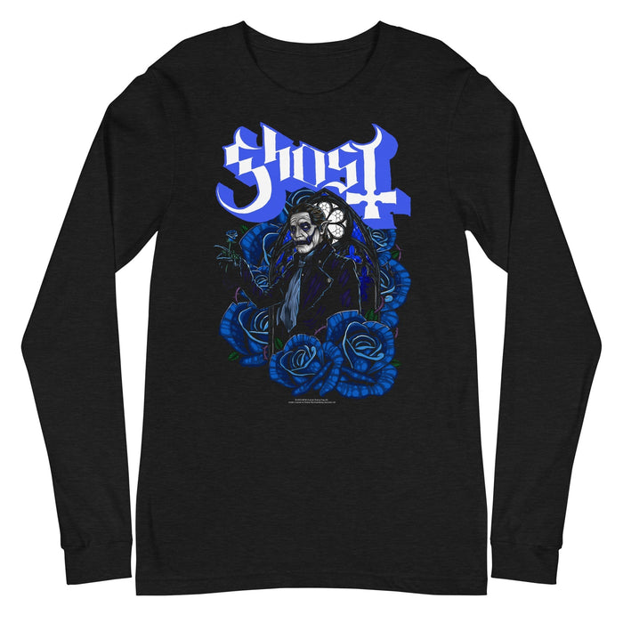 Ghost - Blue Roses Long Sleeve T-Shirt - Black