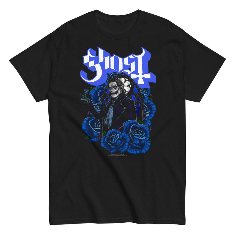 Ghost - Blue Roses T-Shirt - Black