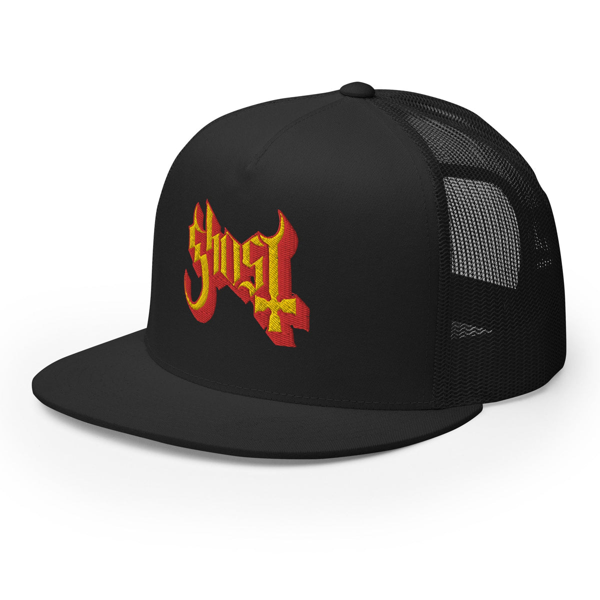 MerchMoment - Ghost Embroidered Logo Trucker Hat -