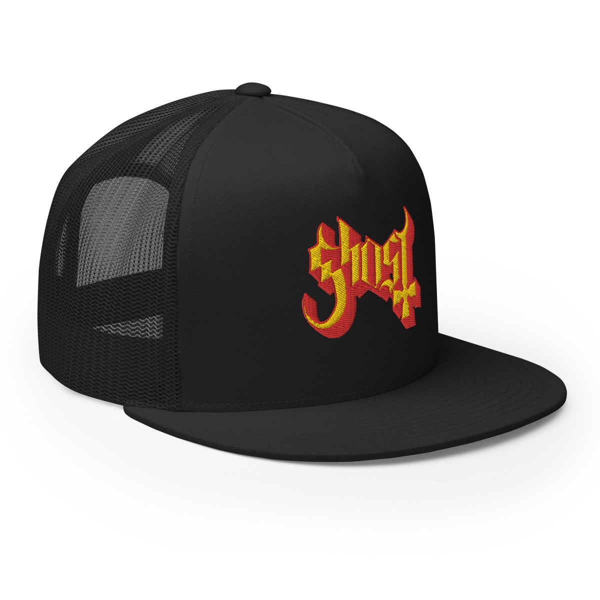 MerchMoment - Ghost Embroidered Logo Trucker Hat -