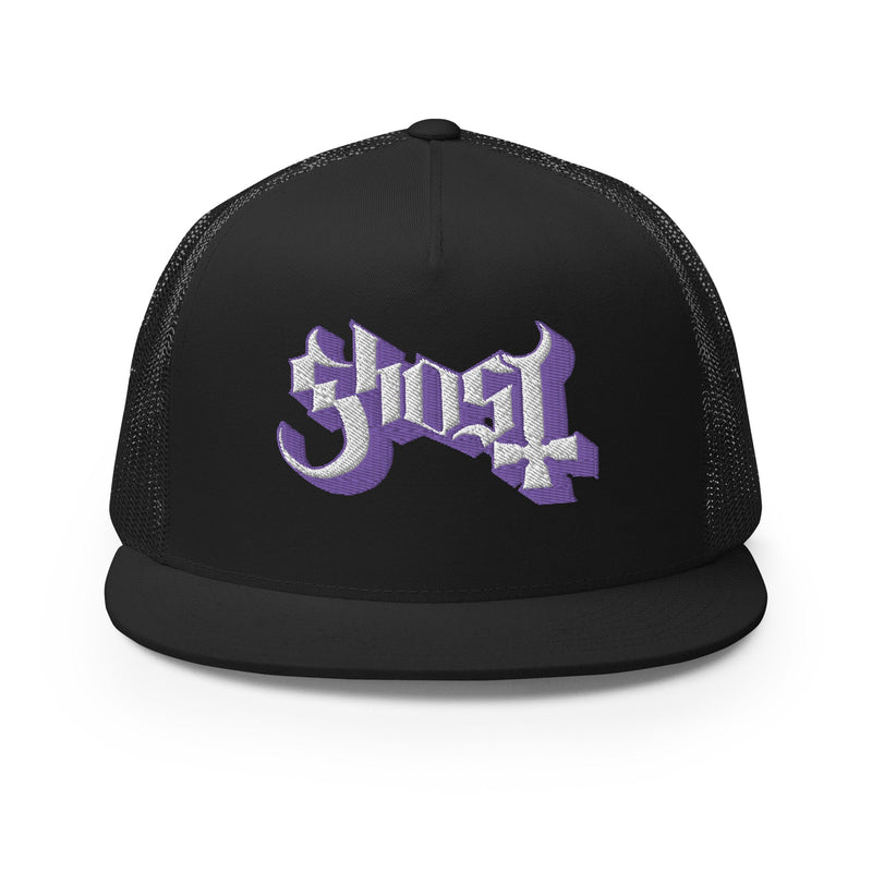 MerchMoment - Ghost Purple Logo Embroidered Trucker Hat -