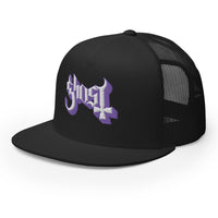 MerchMoment - Ghost Purple Logo Embroidered Trucker Hat -