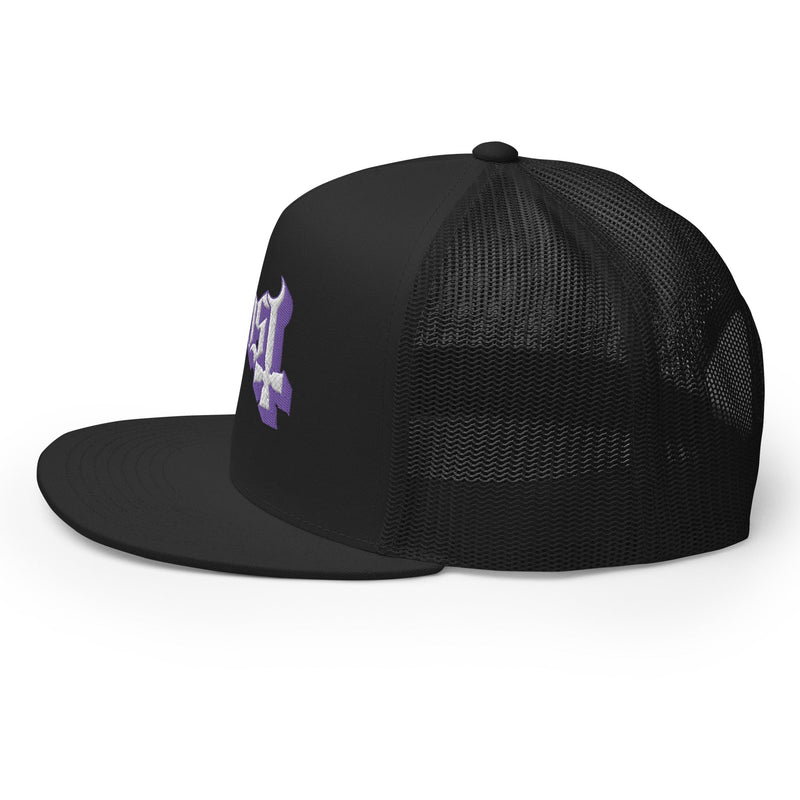 MerchMoment - Ghost Purple Logo Embroidered Trucker Hat -