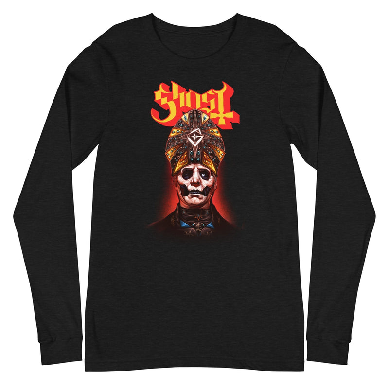 Ghost - Red Glow Long Sleeve T-Shirt - Black