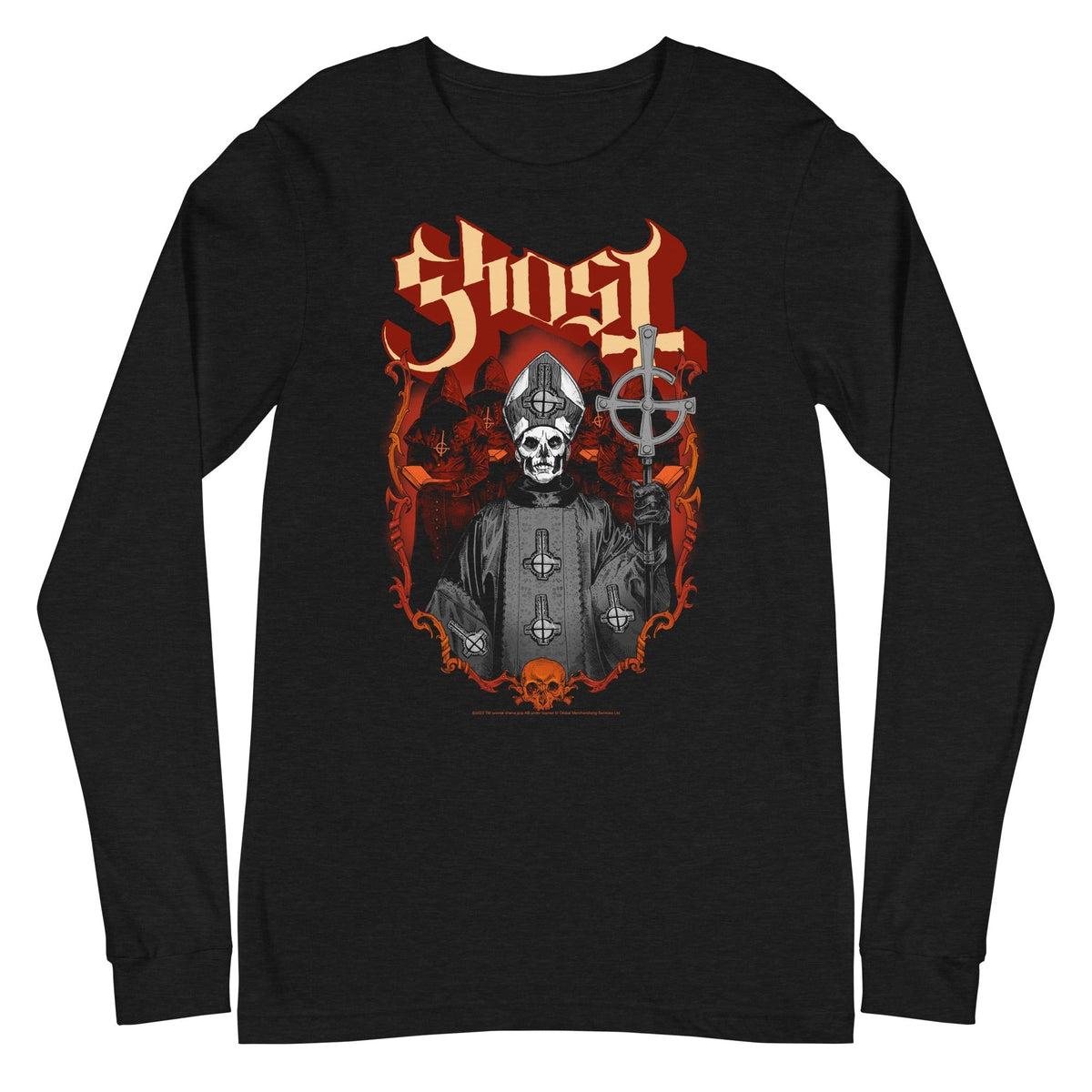 Ghost - Skull and Robes Long Sleeve T-Shirt - Black