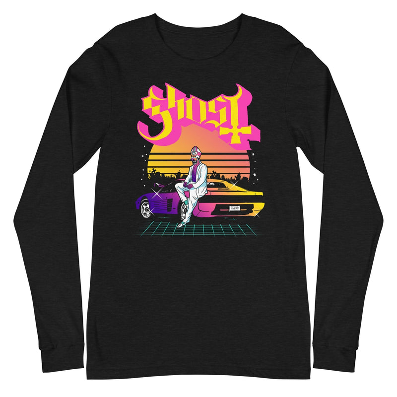 Ghost - Sunset Car Long Sleeve T-Shirt - Black