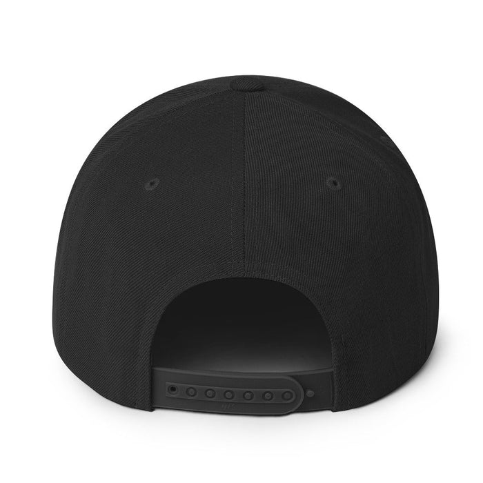 MerchMoment - Ghost Yellow Logo Black Embroidered Snap Back Hat -