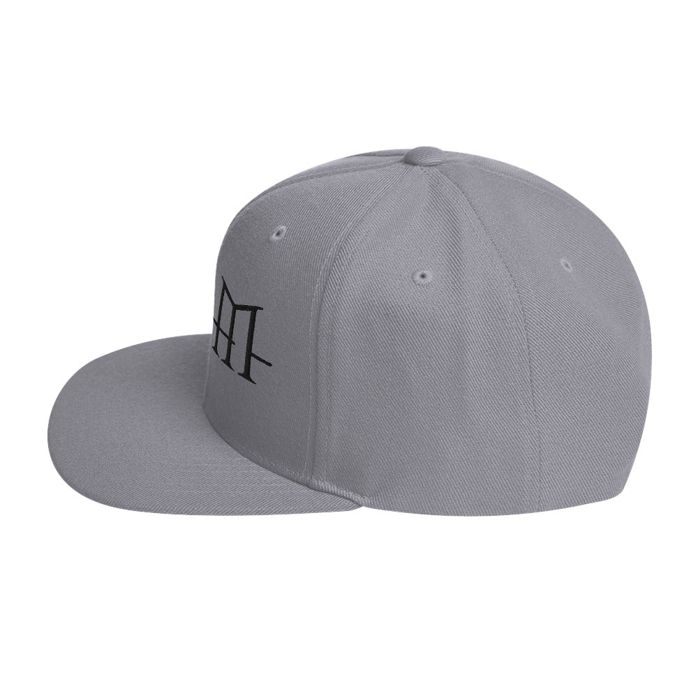 MerchMoment - HIM Classic Logo Grey Embroidered Snap Back Hat -