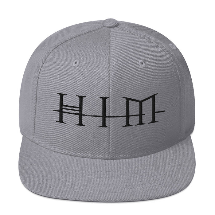 MerchMoment - HIM Classic Logo Grey Embroidered Snap Back Hat -