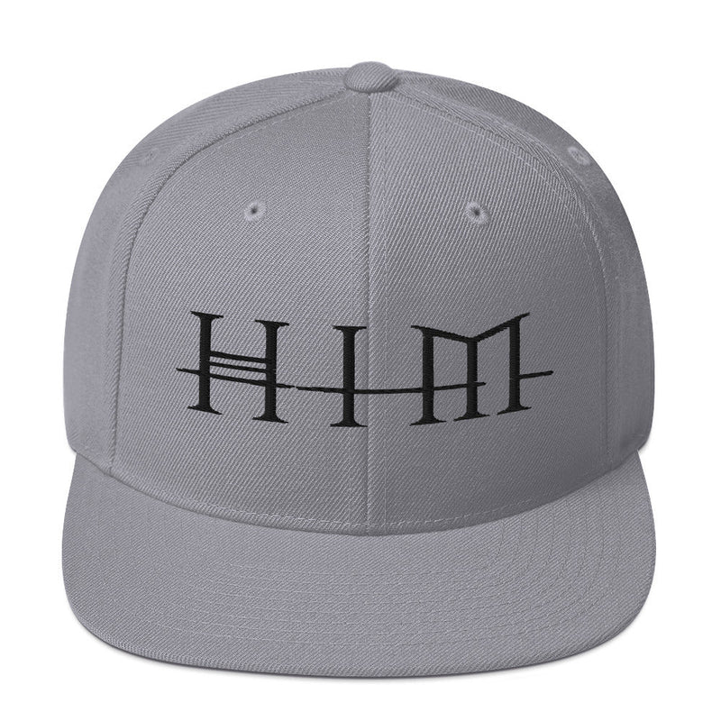 MerchMoment - HIM Classic Logo Grey Embroidered Snap Back Hat -