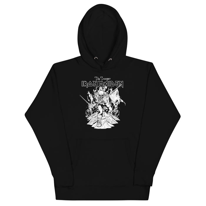 Iron Maiden - Trooper Black and White Hoodie - Black