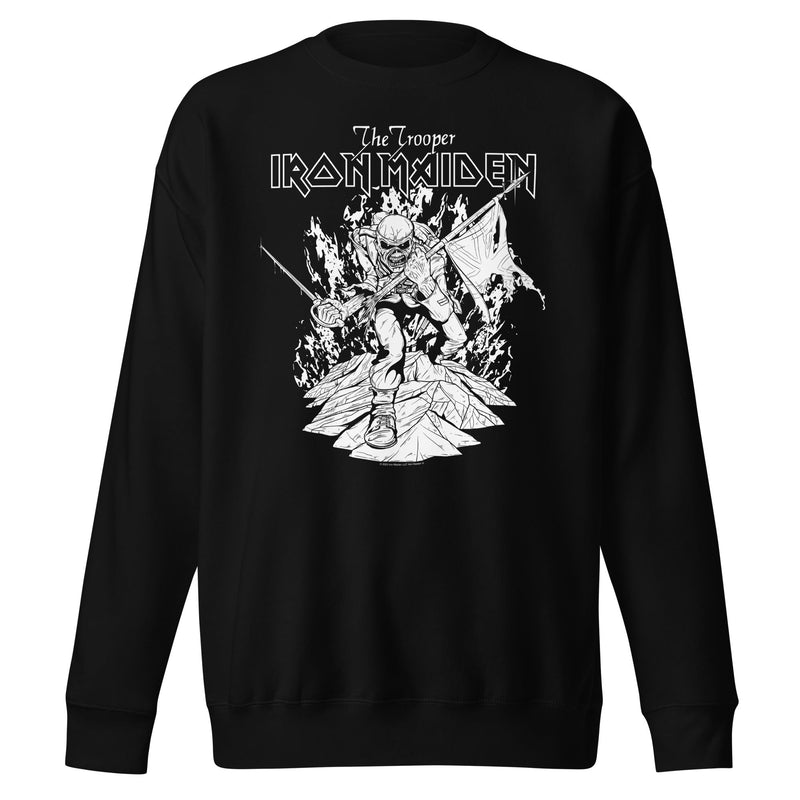 Iron Maiden - Trooper Black and White Sweatshirt - Black