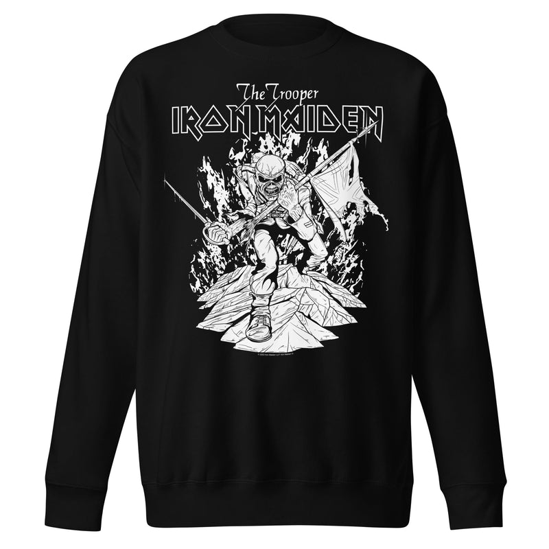 Iron Maiden - Trooper Black and White Sweatshirt - Black