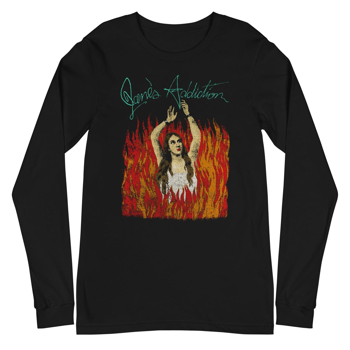 Jane's Addiction - Flames Long Sleeve T-Shirt - Black