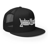 MerchMoment - Judas Priest Electric White Logo Embroidered Trucker Hat -