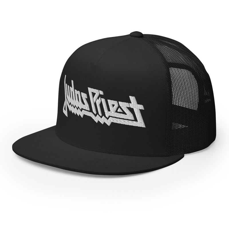 MerchMoment - Judas Priest Electric White Logo Embroidered Trucker Hat -