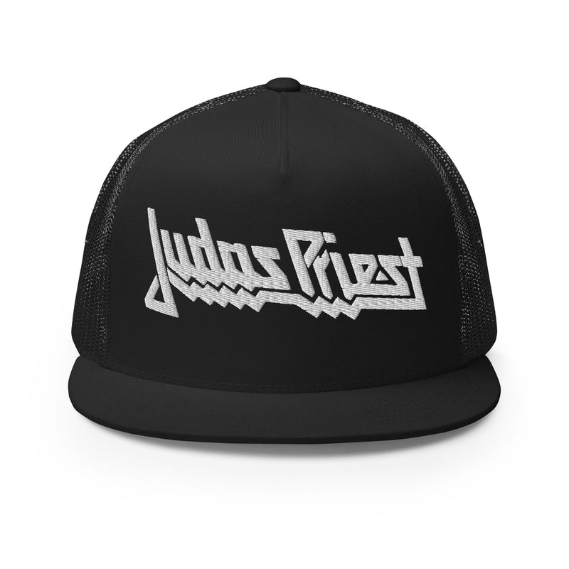 MerchMoment - Judas Priest Electric White Logo Embroidered Trucker Hat -