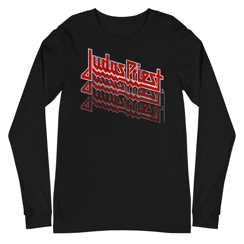 Judas Priest - Triple Vision Logo Long Sleeve T-Shirt - Black