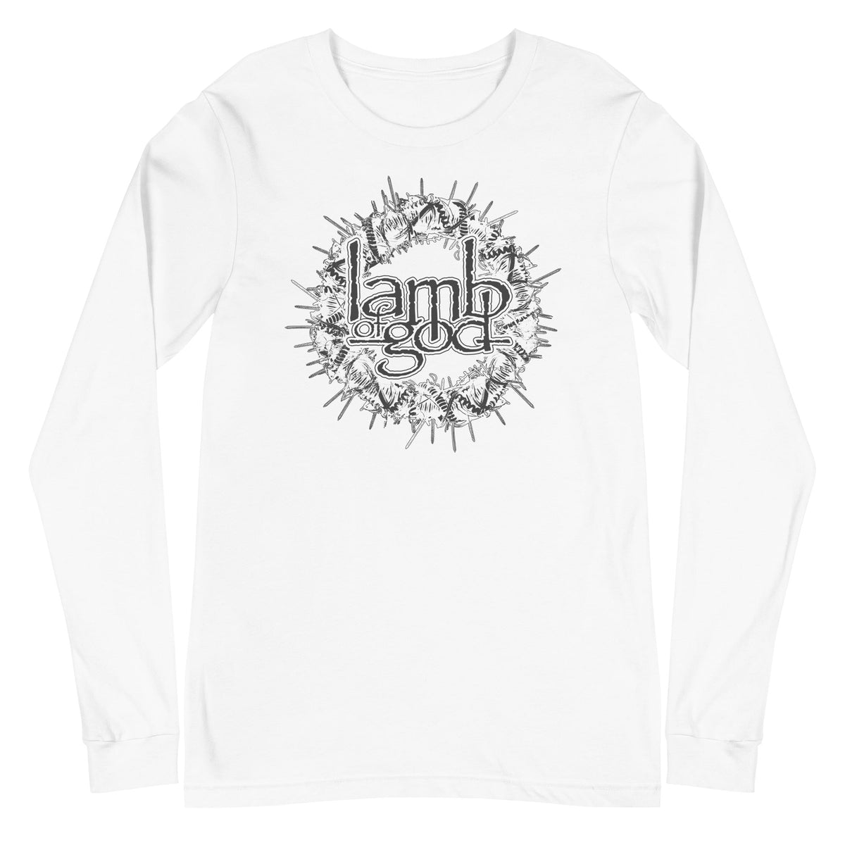 Lamb of God - Badge Logo Long Sleeve T-Shirt - White