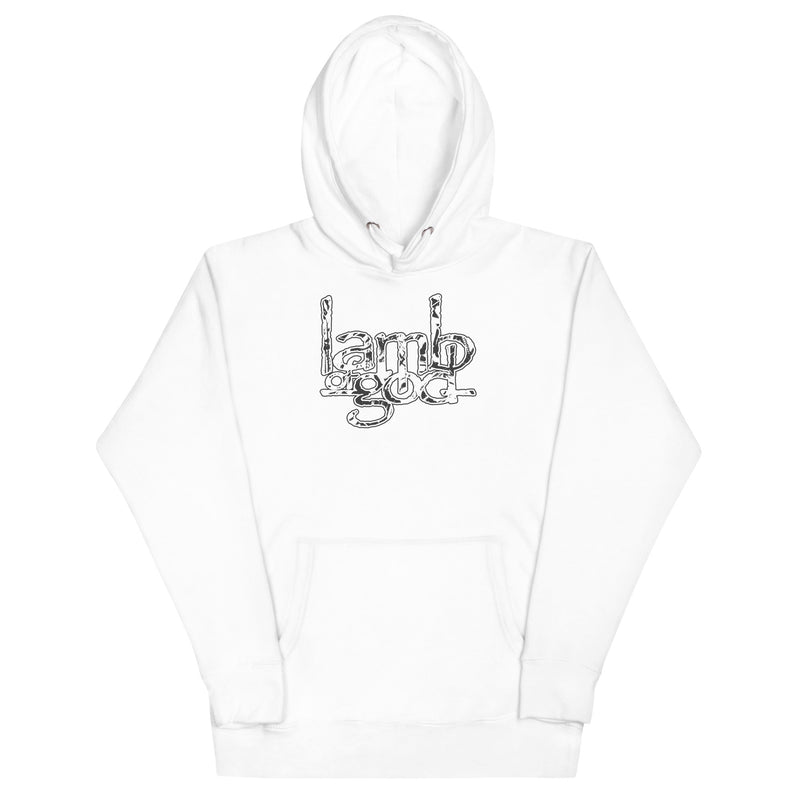 Lamb of God - Filled Logo Hoodie - White