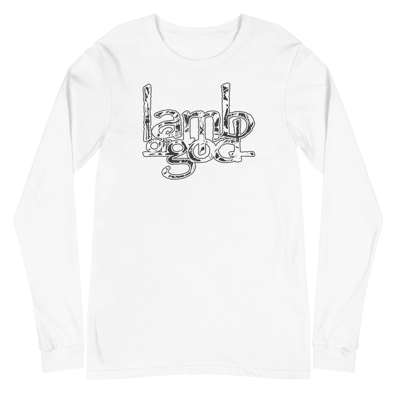 Lamb of God - Filled Logo Long Sleeve T-Shirt - White