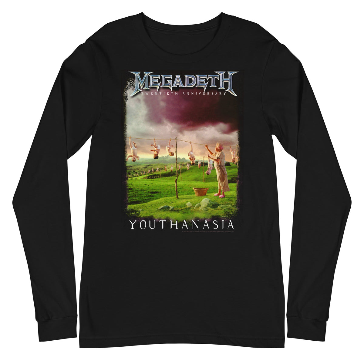 Megadeth - 20th Youthanasia Long Sleeve T-Shirt - Black