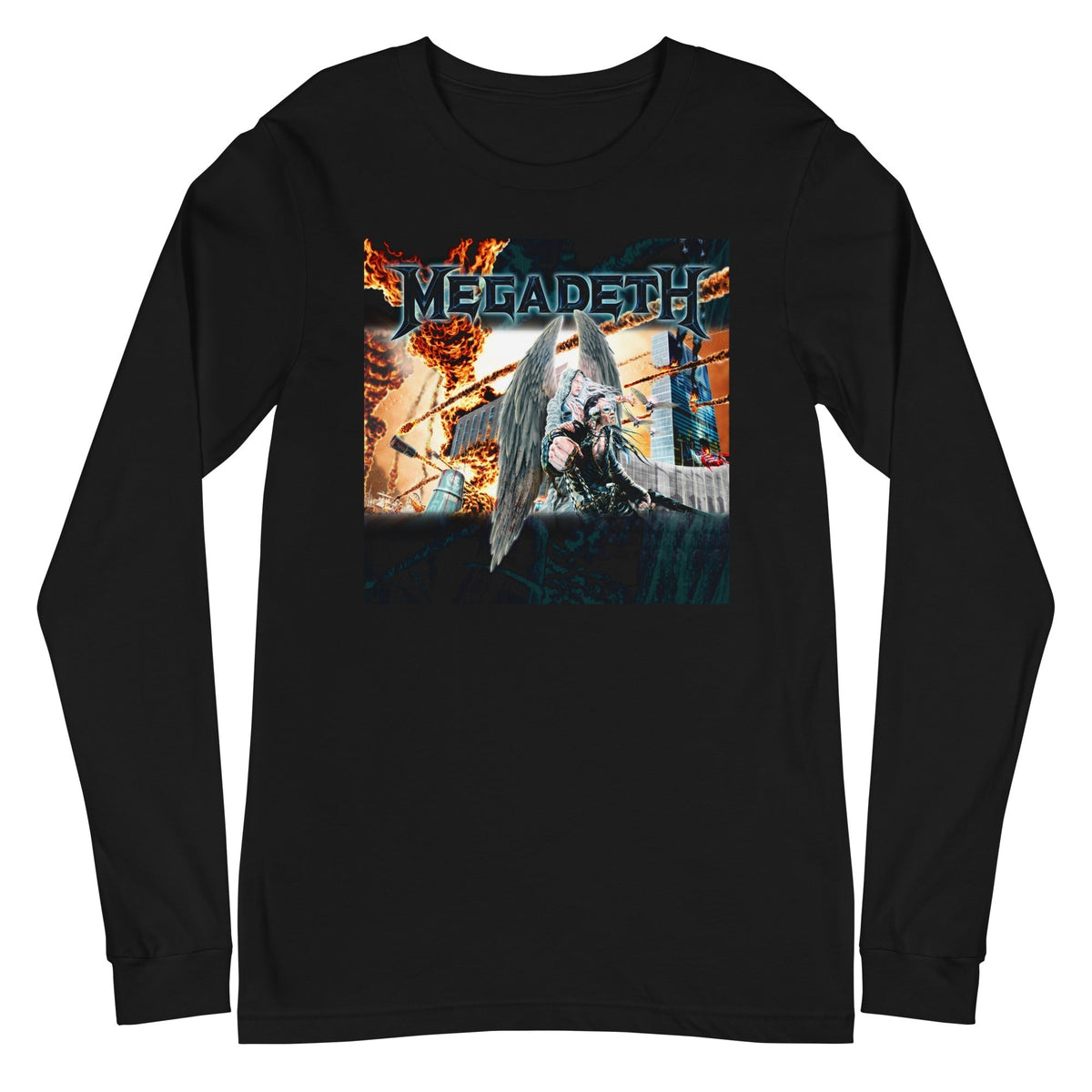 Megadeth - Angel Flames Long Sleeve T-Shirt - Black