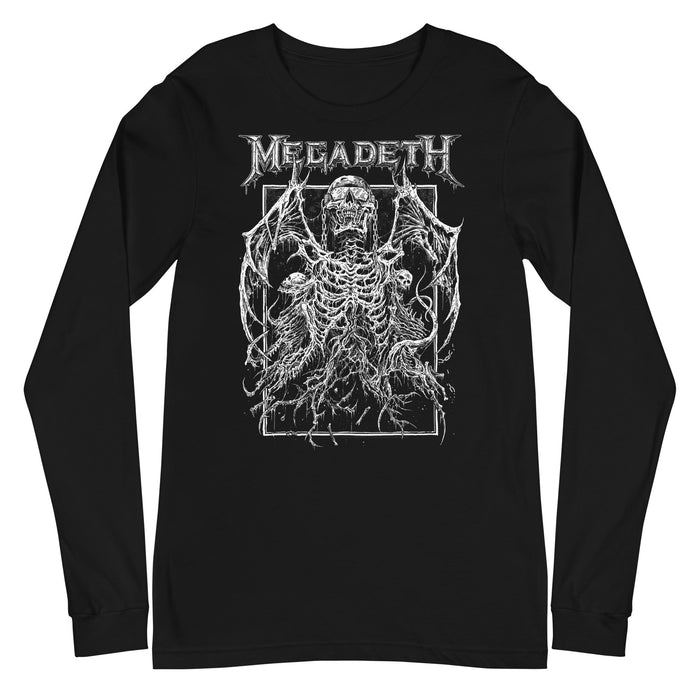 Megadeth - Skeleton Wings Long Sleeve T-Shirt - Black