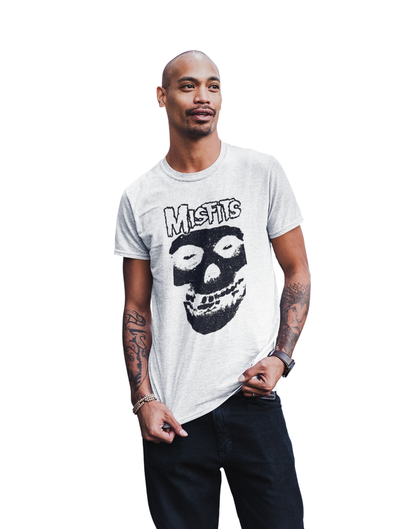 Misfits - Black Skull T-Shirt - White