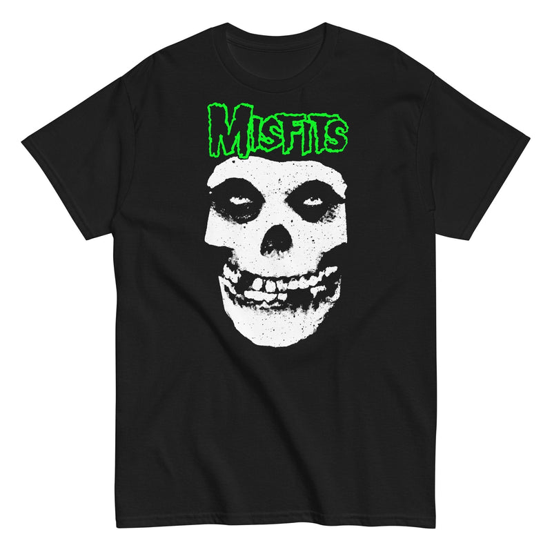 Misfits - Green Skull T-Shirt - Black