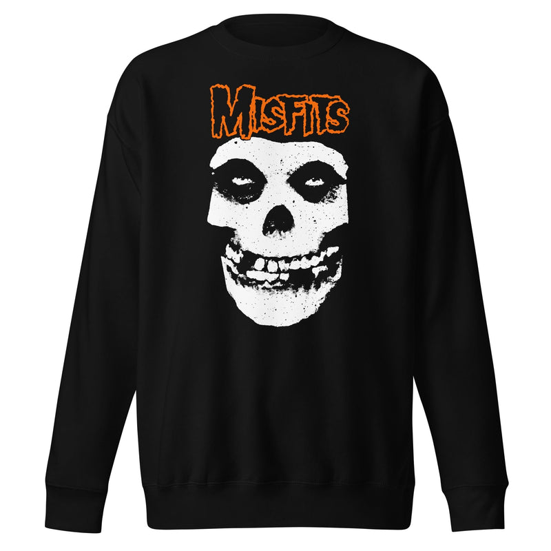 Misfits - Orange Skull Sweatshirt - Black