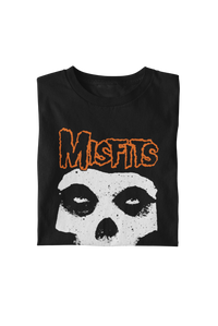 Misfits - Orange Skull T-Shirt - Black