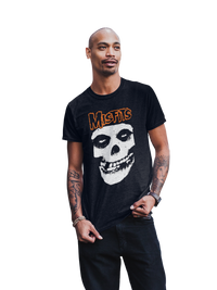 Misfits - Orange Skull T-Shirt - Black