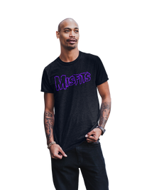 Misfits - Purple Drip Logo T-Shirt - Black