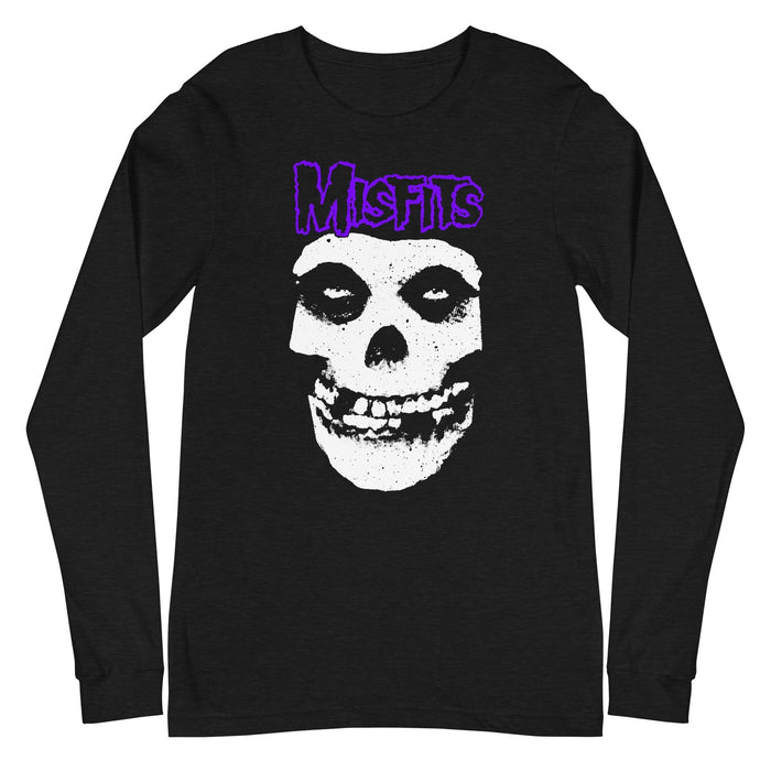 Misfits - Purple Skull Long Sleeve T-Shirt - Black