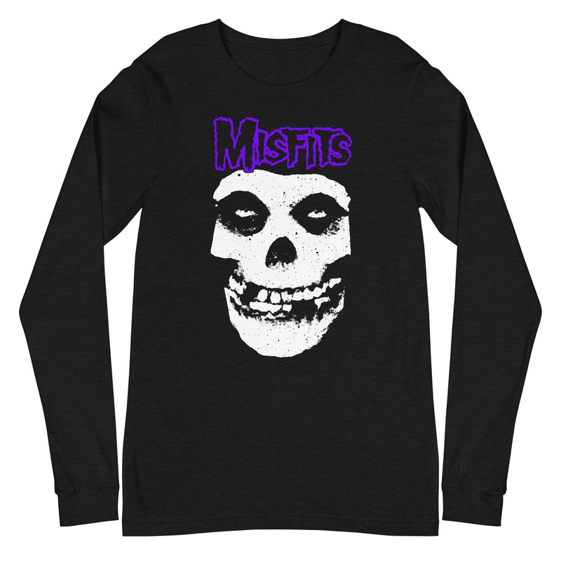 Misfits - Purple Skull Long Sleeve T-Shirt - Black